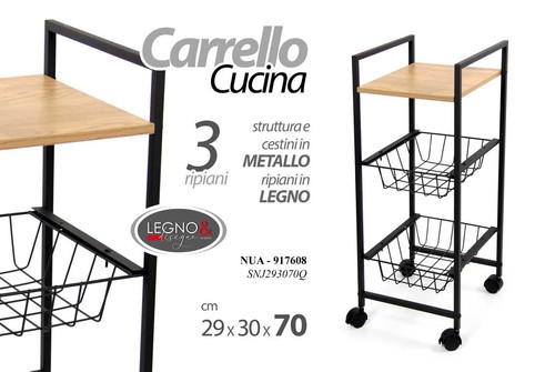 Carrello cucina metallo nero - cucina,