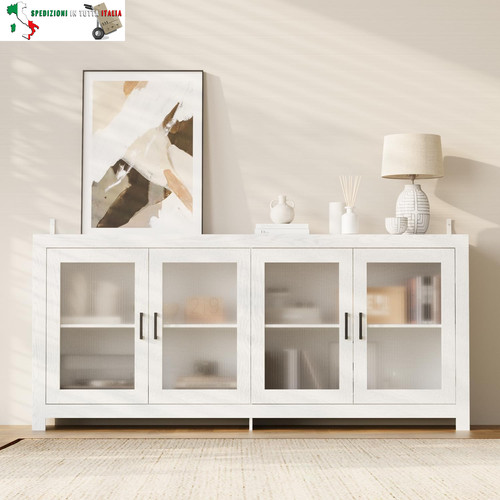 Credenza grigia con - 4, porte