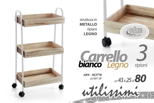 Carrello cucina metallo con - carrello,